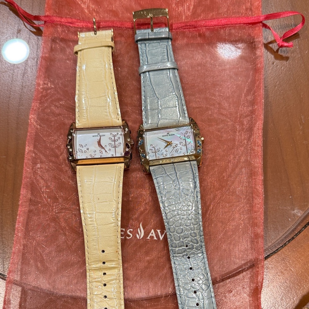 Anne Klein Yellow Crocodile Pattern Watch